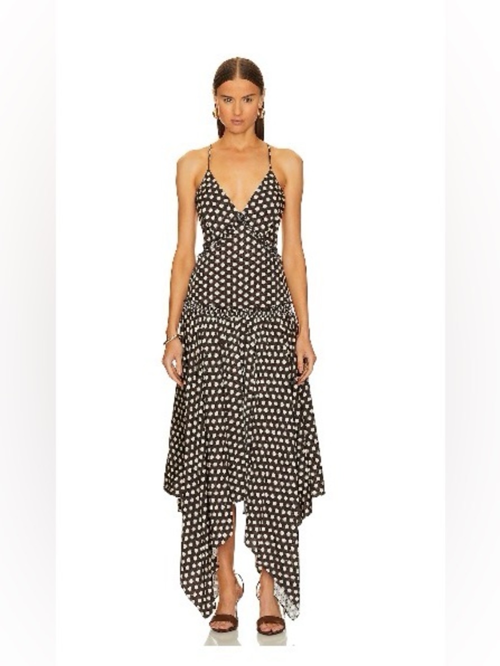 L'Academie Black Dress with White Polka Dots